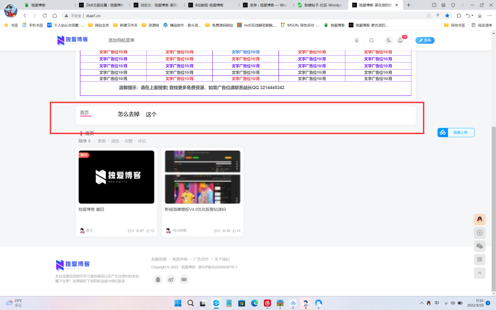 首页这个怎么去掉-Wordpress主题模板-zibll子比主题
