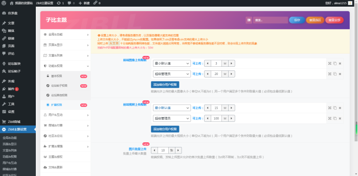 用子比主题的情况下前台投稿时上传不了照片-WordPress主题模板-zibll子比主题