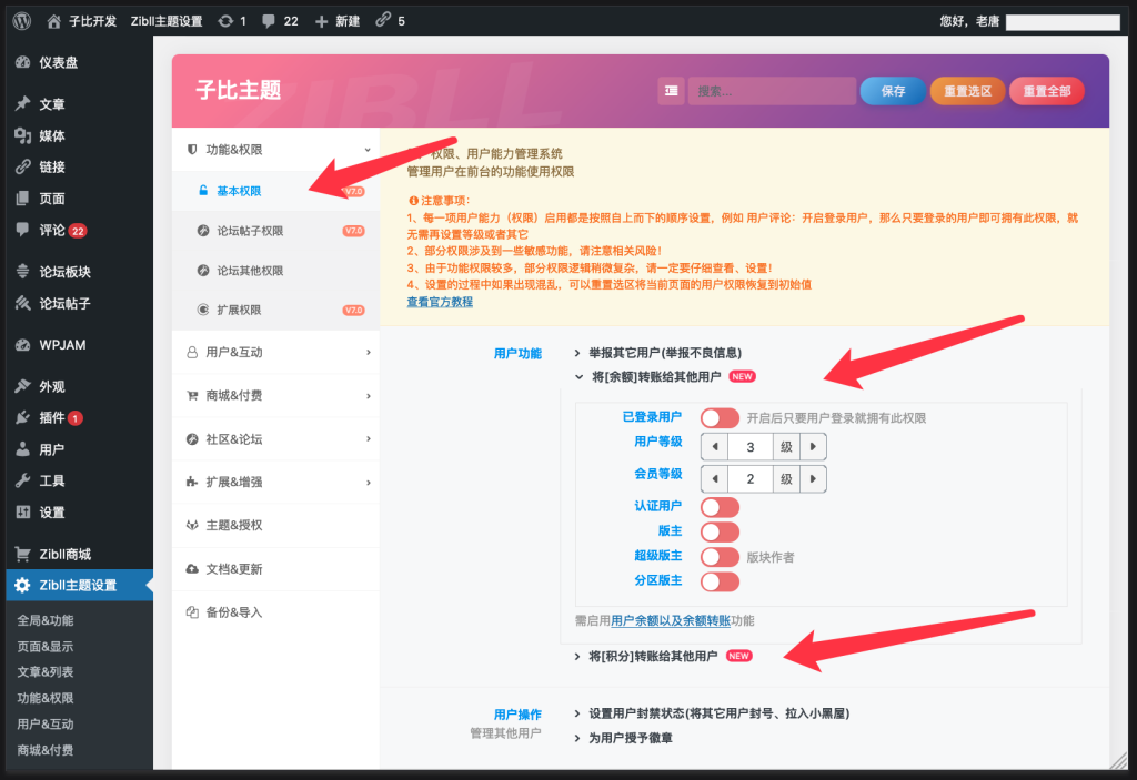 图片[4]-zibll子比主题积分转账、余额转账功能介绍及配置详解[V7.4新功能]-WordPress主题模板-zibll子比主题
