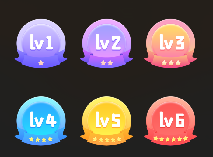 【等级图标】精品等级图标分享第二期·LV1-LV6等级图标-WordPress主题模板-zibll子比主题
