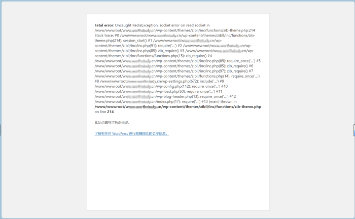 致命错误，求救！-WordPress主题模板-zibll子比主题