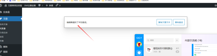 wp点击写文章，会提示  编辑器遇到了未知错误。没办法写文章！-WordPress主题模板-zibll子比主题