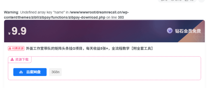 （已解决）这个报错怎么解决-WordPress主题模板-zibll子比主题