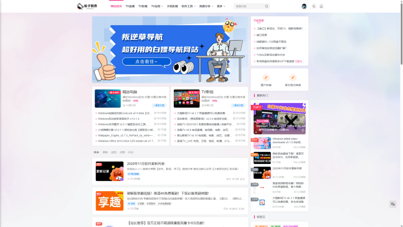 【www.61ku.com】松子软件 – 电视盒子影视软件推荐、资源分享！-WordPress主题模板-zibll子比主题