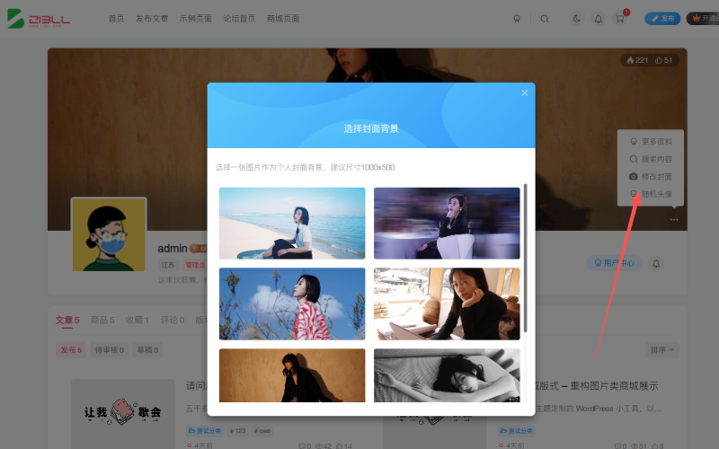 Dahai 子比插件-预设头像/背景-WordPress主题模板-zibll子比主题