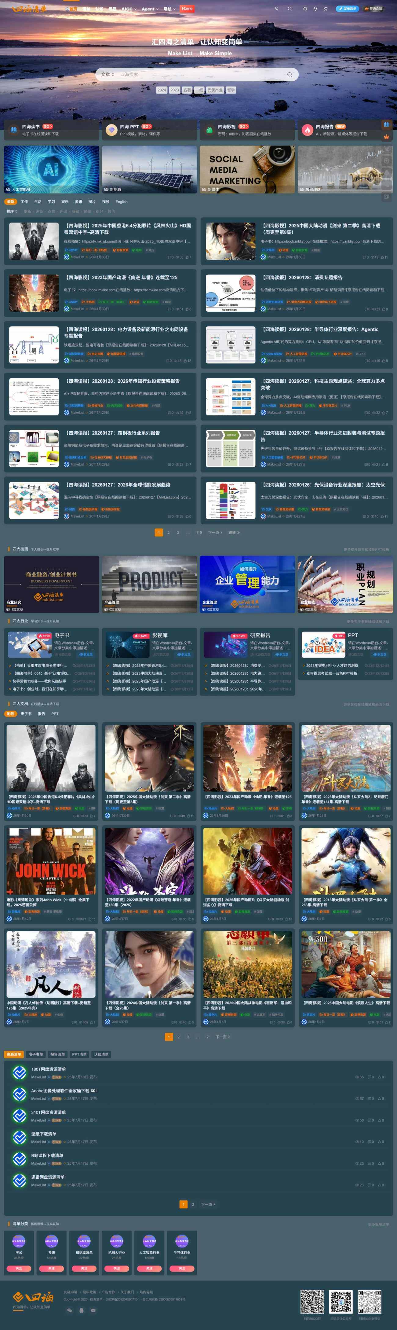 【www.MKList.com】四海清单 –通过图书，研报，影视等分享让认知变简单-WordPress主题模板-zibll子比主题