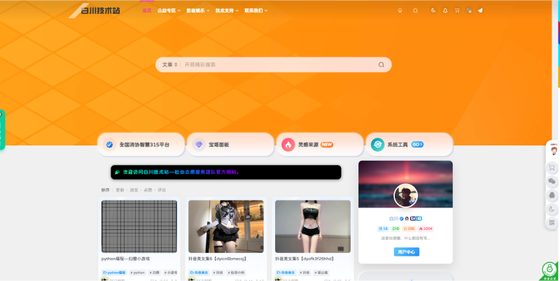 【www.heiecom.com】白川技术站—社会志愿服务团队-WordPress主题模板-zibll子比主题
